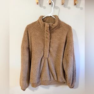 P'tula 1/4 pullover teddy in camel